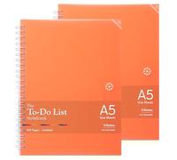 Notsu To Do List Notebook 2-Pack | Minimalist Planner with To-Do Checklist, Dot Grid, Notes sections. 100 Undated Pages, Thick Paper 120 gsm, A5 Size 5.8" x 8.3", Clear