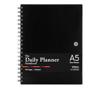 Notsu Undated Daily Planner Notebook | Minimalist Productivity Planner with To Do List, Agenda, Dot Grid, Lined, Notes sections | Premium Thick Paper 120 gsm, 100 Pages, A5 Size