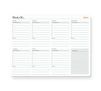 Notsu Weekly Planner Notepad | Sunday Start Weekly Calendar Pad Tear Off, 50 Undated Pages