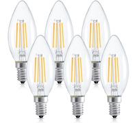 Nottac E14 LED Candle Light Bulbs, Dimmable Small Screw Light Bulb, 4W (40W Equivalent) SES Lightbulbs 2700K 470 Lumens, Edison Bulb Warm White for Lamp Light Bulb Replacement, 6 Pack