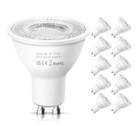 Nottac GU10 LED Spotlight Bulbs, Warm White 2700K 5W Energy Saving Light Bulbs, (Equivalent to 50W) Halogen Spotlight Bulbs, Non-dimmable 220-240V 362LM, 38° Beam LED Bulbs for Ceiling, Pack of 10