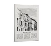 Notting Hill Print Black And White, Notting Hill Wall Art, Notting Hill Poster, Notting Hill Photo, London, England UK United Kingdom Europe Canvas Wa