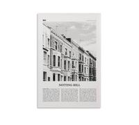 Notting Hill Print Black And White, Notting Hill Wall Art, Notting Hill Poster, Notting Hill Photo, London, England UK United Kingdom Europe Canvas Wa