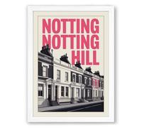 Notting Hill Typography Poster Modern Framed Wall Art Print A1 (84.1×59.4cm) White, Wall Decor for Living Room, Bedroom, Office & Home, Ready to Hang, Art Gift