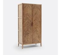 Nottingham 2-Door Solid Pine Wardrobe dark wood