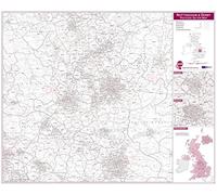 Nottingham and Derby Postcode Sector Map (Laminated)