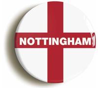 Nottingham England Flag Fridge Magnet (Circular 2inch / 50mm Diameter)