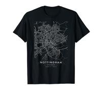 Nottingham England Funny City Coordinates Skyline City Map T-Shirt
