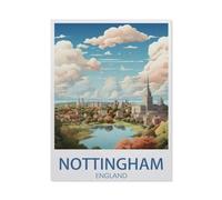 Nottingham England Vintage Travel Poster，Jigsaws Puzzles 1000 Pieces Teens Kids Jigsaw Entertainment Toys Brain Challenge Puzzle（38x26cm）-BC9