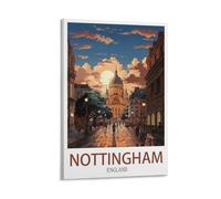 Nottingham England Vintage Travel Posters Sunset 20x30inch(50x75cm) Print Home Bedroom Office Living Room Decor Canvas