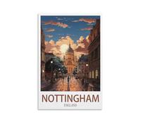 Nottingham England Vintage Travel Posters Sunset 20x30inch(50x75cm) Print Home Bedroom Office Living Room Decor Canvas