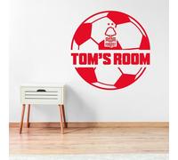 Nottingham Forest FC - Ball & Personalised Name Wall Sticker (90cm Width x 90cm Height)