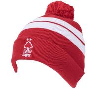 Nottingham Forest FC Red and White Bar Knit Ski Bobble Hat Knitted Beanie