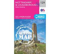 Landranger Active 129 Nottingham & Loughborough, Melton Mowbray Map With Digital Version One Size