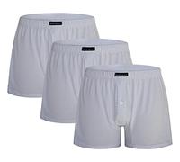 NOTTINGHAM Men's Mercerized Cotton Briefs Solid Color, Boxer White X 3, L