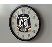 NOTTINGHAM PANTHERS 10 INCH (25cm) ICE HOCKEY WALL CLOCK - EIHL PERSONALISED ICE HOCKEY GIFTS - SELECT ANY PLAYER OR YOUR OWN NAME AND NUMBER TO BE PRINTED ONTO OUR HOCKEY CLOCKS!