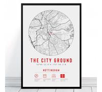 Nottingham The City Ground Map | Framed & Print Only Available | Forest Minimalist Gift FC Football Fan Poster Art Artwork Gift For Him Memorabilia | Father's Day Christmas Birthday
