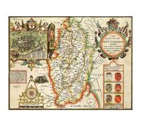 Nottinghamshire Historical Map 1000 Piece Jigsaw Puzzle (1610) KDMD Beige 1000 Pieces