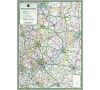 Nottinghamshire - UK County Map Paper Laminated - 70 x 95 cm