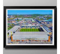 Notts County FC Gifts, Meadow Lane Stadium Framed Print, Poster, Wall Art, Football Club Memorabilia. (Black Frame, 43cm x 33cm)