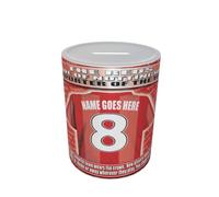 Notts Forest Personalised Football Shirt Ceramic Money Box Gift
