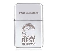 Notts Laser Best Fisherman Design - Personalised STAR Windproof Petrol Lighter