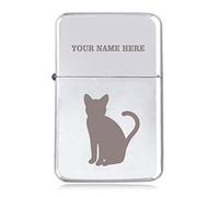 Notts Laser Cat Design - Personalised STAR Windproof Petrol Lighter