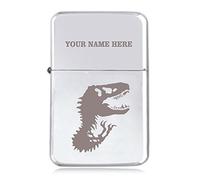 Notts Laser Dinosaur Bones Design - Personalised STAR Windproof Petrol Lighter