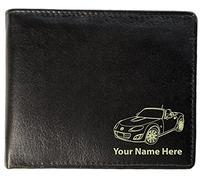 notts laser Mazda MX5 Mk5.5 Design, Personalised Mens Leather Wallet (Toscana Style)