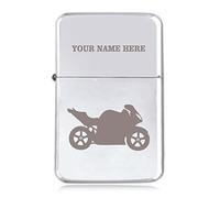 Notts Laser Motorbike Design - Personalised STAR Windproof Petrol Lighter