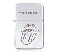 Notts Laser Rolling Lips Design - Personalised STAR Windproof Petrol Lighter