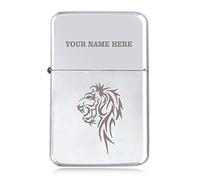 Notts Laser Tribal Lion Design - Personalised STAR Windproof Petrol Lighter