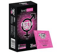 NOTTY BOY Ribbed & Dotted Condoms for Men - 10 Units | Multi-Textured Design with Snug Fit