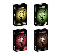 NottyBoy Mixed Fruit Multi Flavoured Condoms - Pack of 40 | Extra Thin Banana, Chocolate, Strawberry and Green Apple | Skin Friendly | Plain and Smooth Condom