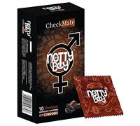 NottyBoy Ultra Thin Flavoured Condom, 10s, Chocolate, Regular Size, No Latex Smell, Clear, Silicone Lubricated (Pack of 10)