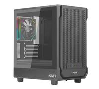 Noua Fobia LK100, MicroATX Gaming Case, Mini Tower PC Case, 120 mm ARGB Fan, Mesh Front and Side Panel Tempered Glass, Black