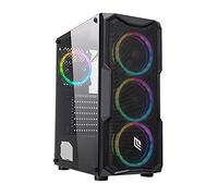 Noua Smash S1 Black Case ATX PC Gaming 0.45mm SPCC 3*USB3.0/2.0 Front Metal Mesh 4 Dual Halo RGB Rainbow Addressable 5V ADD Tempered Glass Side Panel (HxWxL: 450x370x195mm)