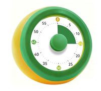 Noubnea Visual Timer, 60-Minute Visual Kitchen Timer Silent Countdown Clock with Battery Operated, Desk Timers for Classroom Teachers Home School, Small Visual Timer for Kids Adults Gift,Green Yellow