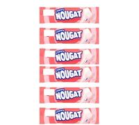 Nougat 6 x 35g Bars Multipack - Traditional Soft & Chewy Raspberry & Vanilla Flavour Sweets - Retro Pink & White Confectionery Pocket Bars