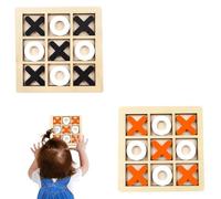 Noughts And Crosses Game, 2 Sets Of Tic Tac Toe With Wooden Board Games, Classic Family Game For Kids And Adults, Compact Travel Size For Parties And Home Decor