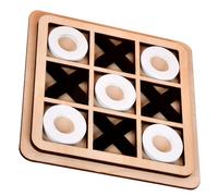 Noughts and Crosses Noughts and Crosses Game for Kids Interactive Developmental and Wooden Mini Smooth Odor-Free xo Game Board Games for Family Party, Black + White