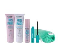 Noughty Frizz-Fighting Haircare Bundle - Shampoo, Conditioner, Anti-Frizz Serum, Flyaway Stick & Microfibre Towel for Smooth, Hydrated, Humidity-Proof Hair