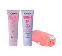Noughty Pumped Up Volumising Bundle - Shampoo, Conditioner & Microfibre Towel for Lightweight Lift, Fullness & Reduced Breakage