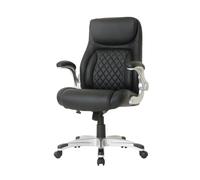 Nouhaus +Posture Ergonomic PU Leather Office Chair. Click5 Lumbar Support with FlipAdjust Armrests. Modern Executive Chair and Computer Desk Chair (Black)