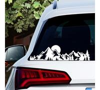 Nouiroy Creative Car Sticker Morning Glory and Butterfly Sticker Mountain Tree Decal Sticker Funny Reflective Carving Vinyl Stickers for Car Window Truck SUV (White, Mountain)