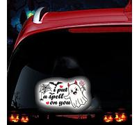 Nouiroy Halloween Funny Ghost Vampire Dwarf Peeking Stickers Halloween Horror Car Sticker and Decal Waterproof Vinyl Decal Halloween Decor Bumper Sticker for Car Window Truck SUV (Spell)