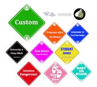Nouiroy Personalized Decals-Make Your Own Warning Signs Billboard Car Reflective PVC Decal with 2 Suction Cups,Custom-Choose Size,Font and Color, Strong and Waterproof Without Residue (Single-Side)