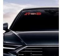 Nouiroy Signal WiFi Full Battery Sign Funny Stickers for Cars, Car Window Stickers Unique Vehicle Decals Styling Decorative Auto Rear Window Decal Electric Car Mirror Home Decoration, Brushed Red