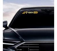 Nouiroy Signal WiFi Full Battery Sign Sticker Funny for Cars, Car Window Stickers Unique Vehicle Decals Styling Decorative Auto Rear Window Decal Electric Car Mirror Home Decoration, Brushed Gold