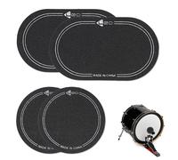 Nouiseuns Bass Drum Patch 4PCS, Kick Drum Patch for Single & Double Pedal, Fiber Cloth Drum Silencer Pads for Bass Drum Head Protection, Moon Gels for Drums Beater Impact Control
